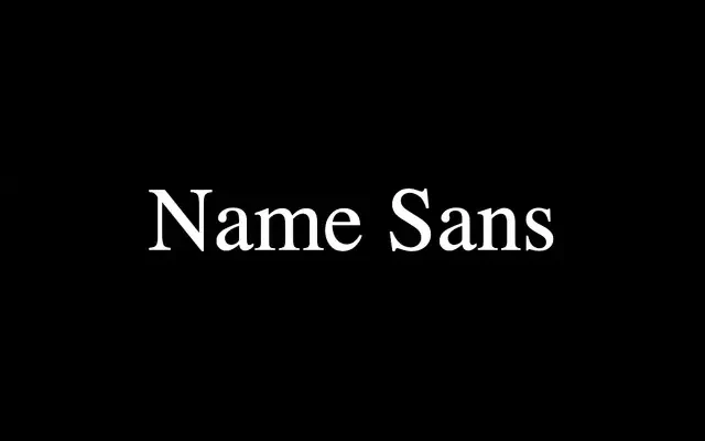 Name Sans specimen from Contemporary Type