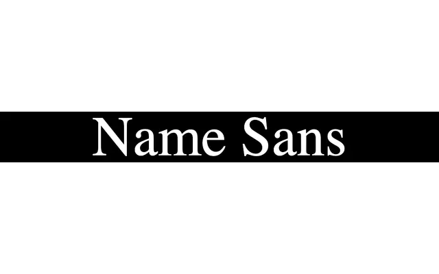 Name Sans specimen from Contemporary Type