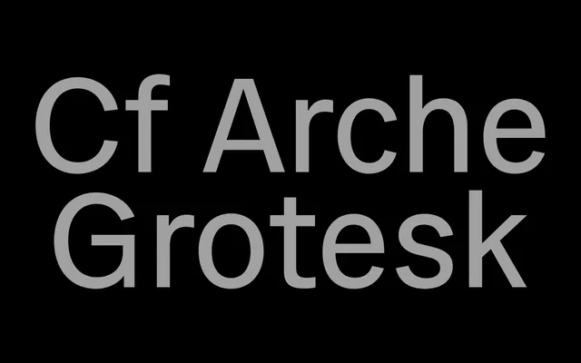 Cf Arche Grotesk specimen from Contrafonts