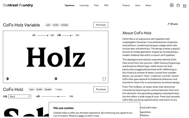 CoFo Holz specimen from Contrast Foundry