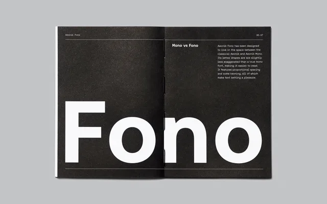 Aeonik Fono specimen from CoType Foundry