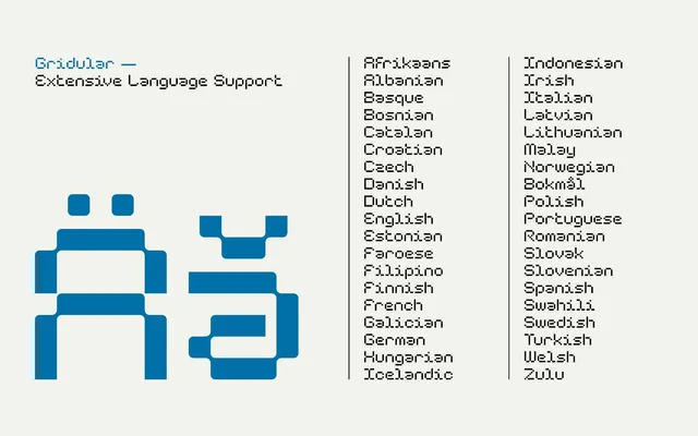 Gridular specimen from CoType Foundry