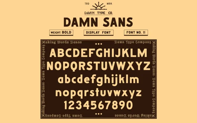 Damn Sans specimen from Damn Type Co
