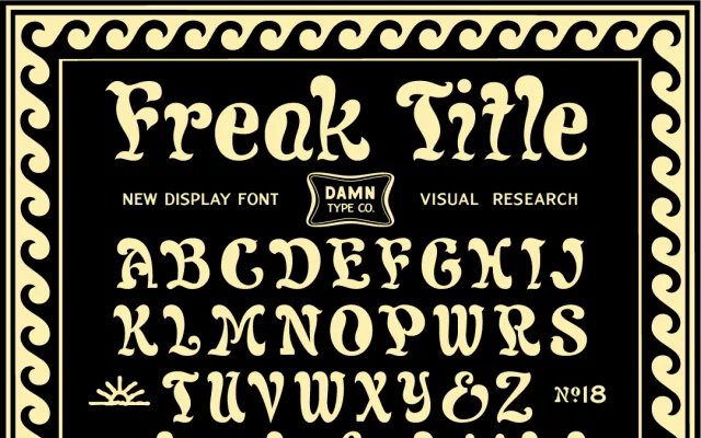 Freak Title specimen from Damn Type Co