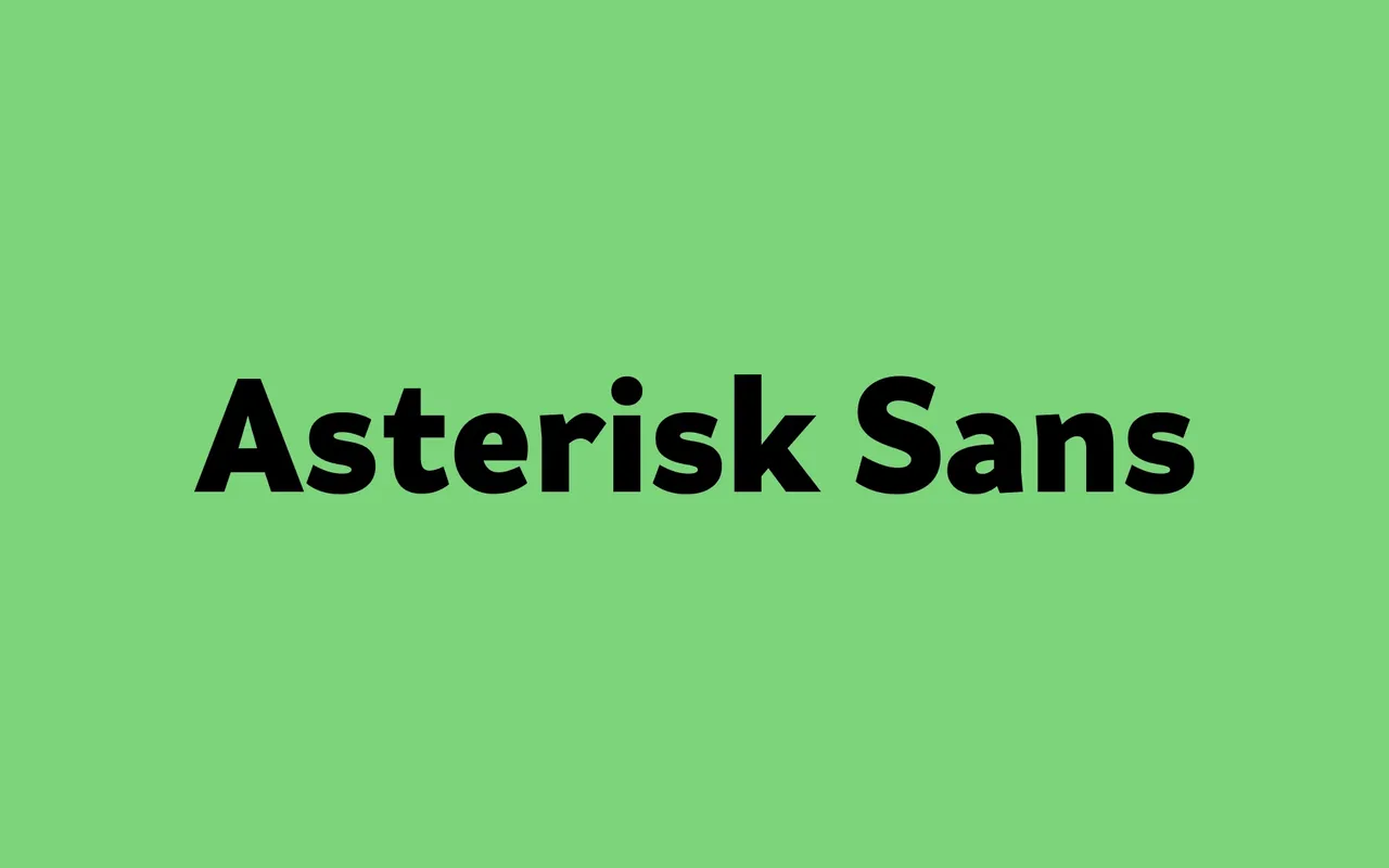 Asterisk Sans specimen from Dave Rowland Type