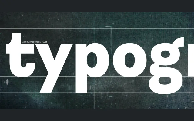 Astrid Grotesk specimen from Dave Rowland Type