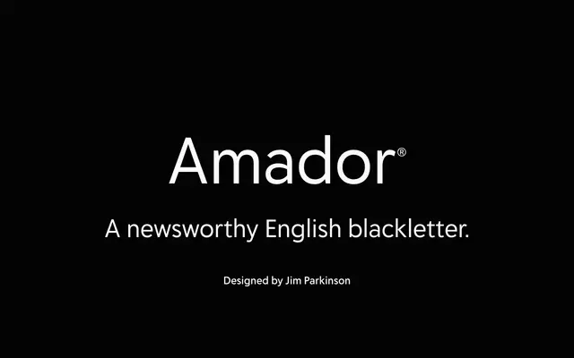 Amador specimen from Delve Fonts