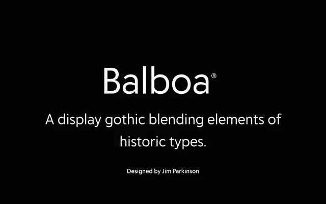 Balboa specimen from Delve Fonts