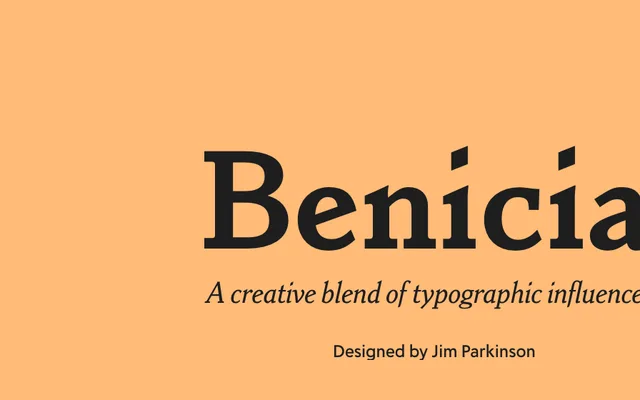 Benicia specimen from Delve Fonts