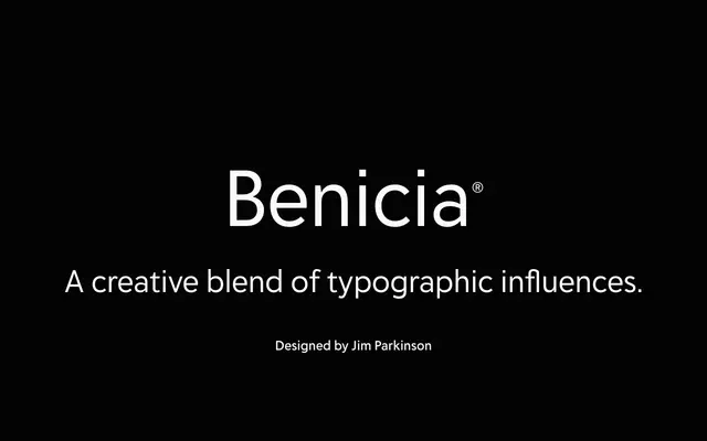 Benicia specimen from Delve Fonts