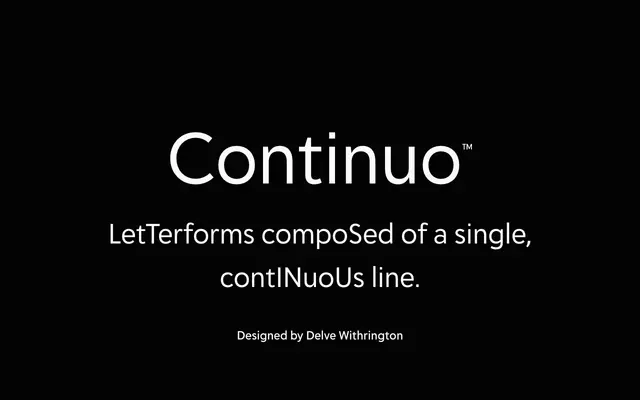 Continuo specimen from Delve Fonts
