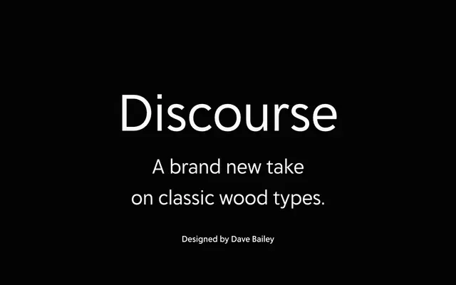 Discourse specimen from Delve Fonts