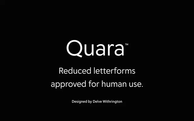 Quara specimen from Delve Fonts