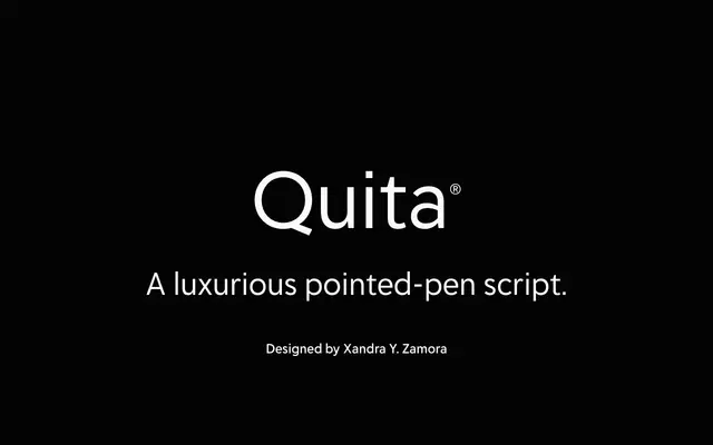 Quita specimen from Delve Fonts