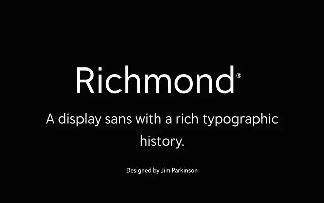 Richmond specimen from Delve Fonts