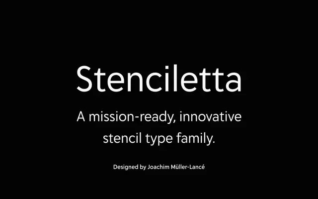 Stenciletta specimen from Delve Fonts