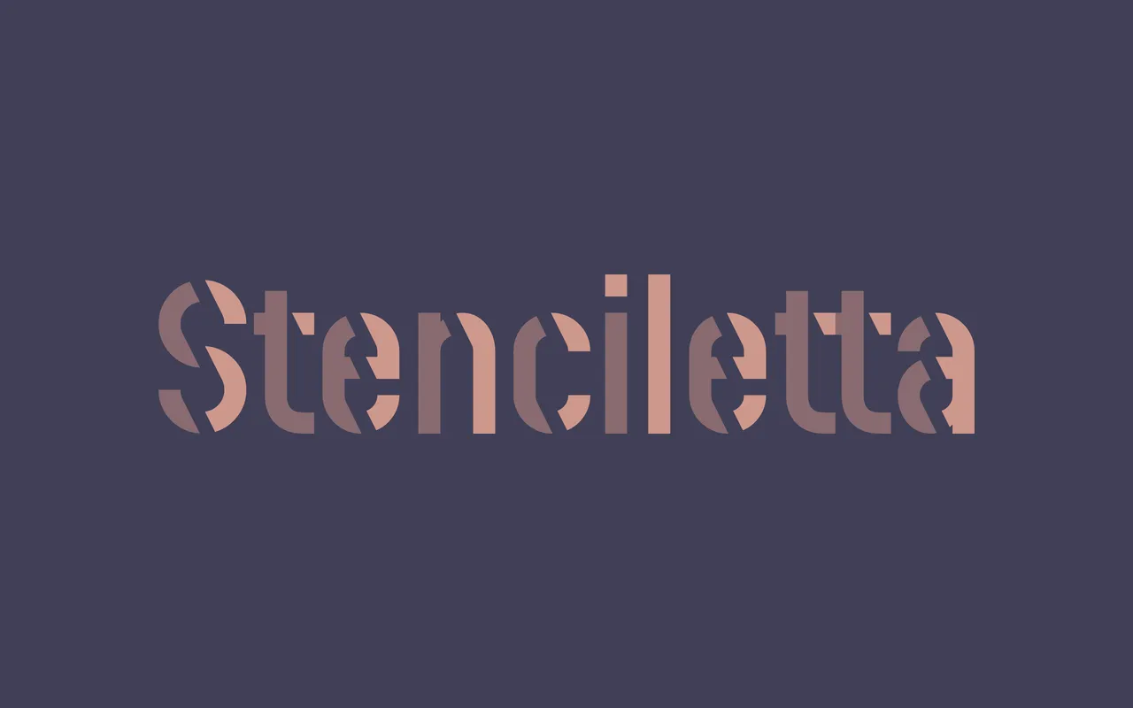 Stenciletta specimen from Delve Fonts