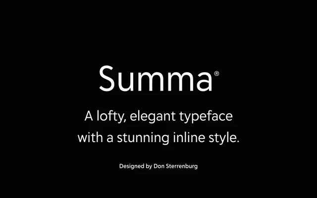 Summa specimen from Delve Fonts