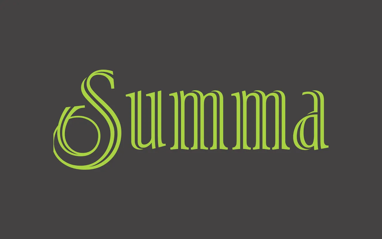 Summa specimen from Delve Fonts