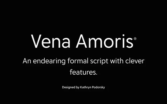 Vena Amoris specimen from Delve Fonts