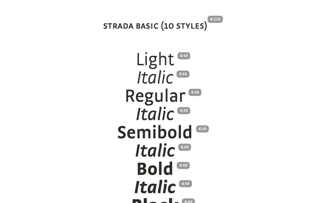 Strada specimen from design.buerro