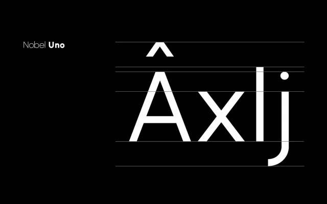 Nobel Uno specimen from Designova Fonts