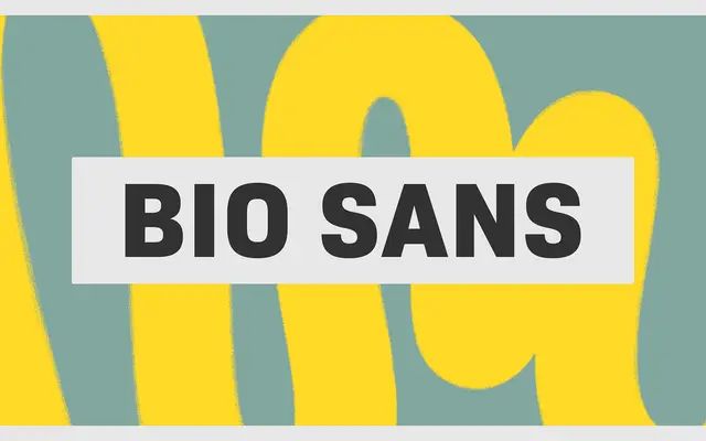 Bio Sans specimen from Dharma Type