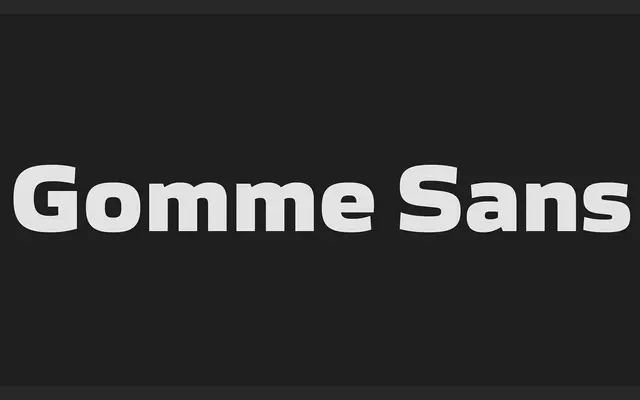 Gomme Sans specimen from Dharma Type