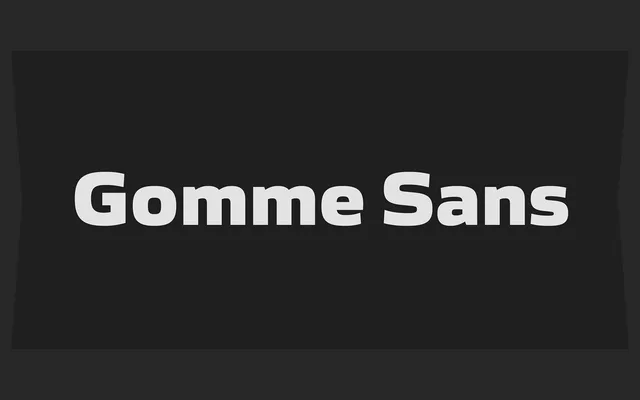 Gomme Sans specimen from Dharma Type