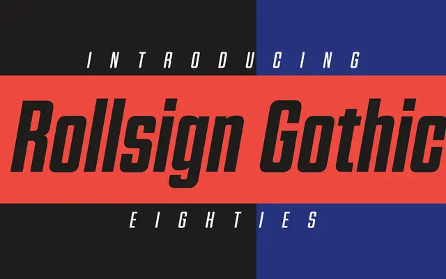 Rollsign Gothic specimen from Dharma Type