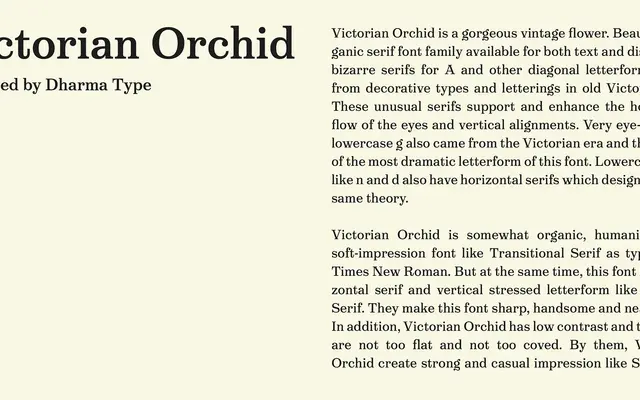 Victorian Orchid specimen from Dharma Type