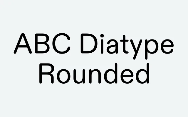 ABC Diatype Rounded specimen from Dinamo Typefaces