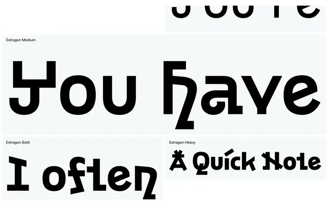 ABC Estragon specimen from Dinamo Typefaces
