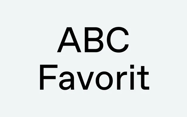 ABC Favorit specimen from Dinamo Typefaces