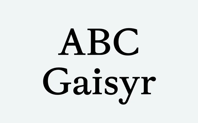 ABC Gaisyr specimen from Dinamo Typefaces