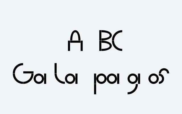 ABC Galapagos specimen from Dinamo Typefaces