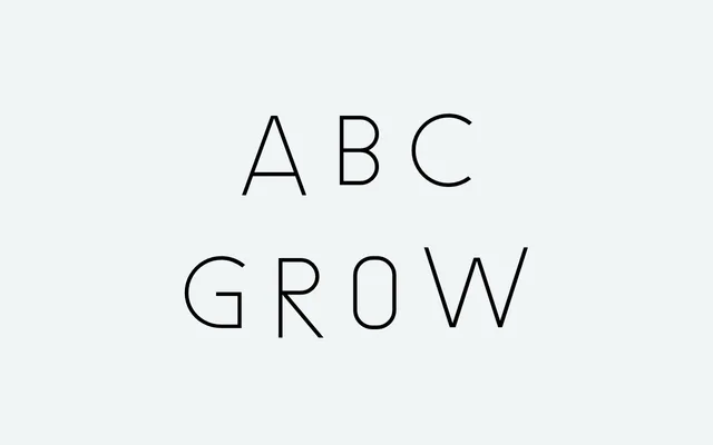 ABC Grow specimen from Dinamo Typefaces