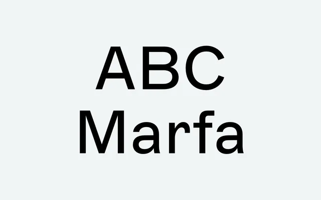 ABC Marfa specimen from Dinamo Typefaces