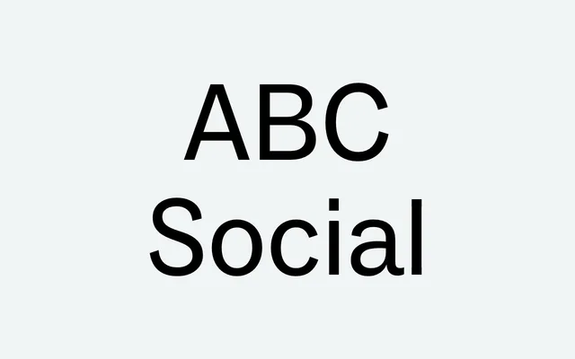 ABC Social specimen from Dinamo Typefaces