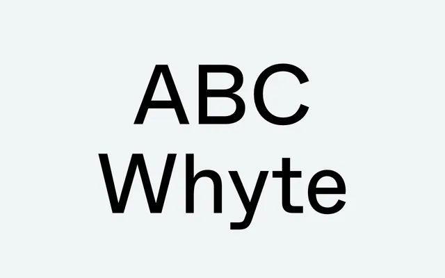 ABC Whyte specimen from Dinamo Typefaces