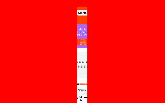 Marfa specimen from Dinamo Typefaces
