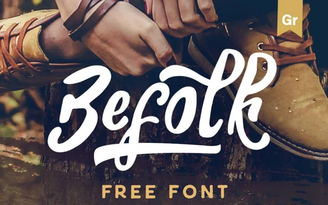 Befolk Script specimen from Dirty Line Studio
