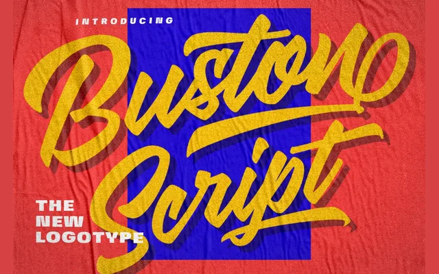 Buston Script specimen from Dirty Line Studio