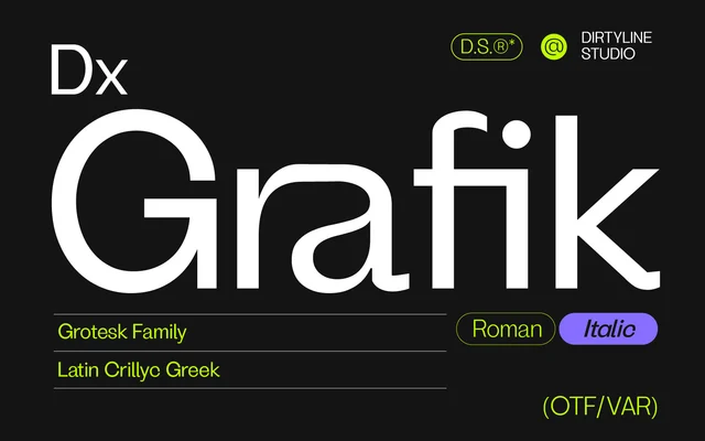 Dx Grafik specimen from Dirty Line Studio