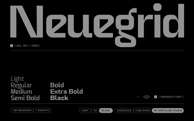 Dx Neuegrid specimen from Dirty Line Studio