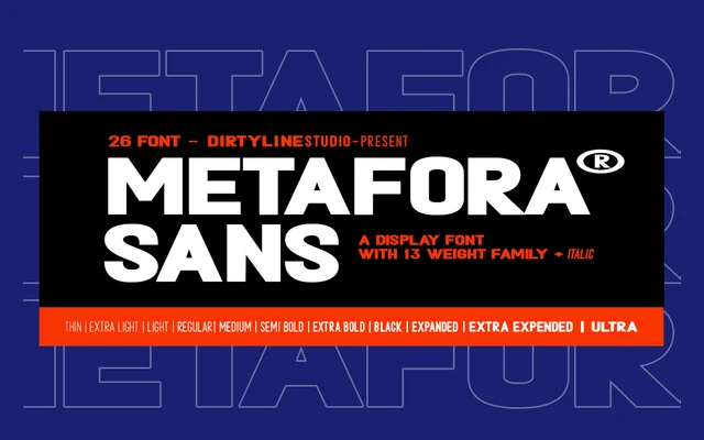 Metafora Sans specimen from Dirty Line Studio