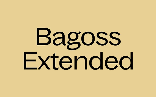 Bagoss Extended specimen from Displaay Type Foundry