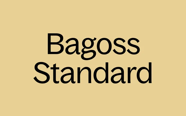 Bagoss Standard specimen from Displaay Type Foundry