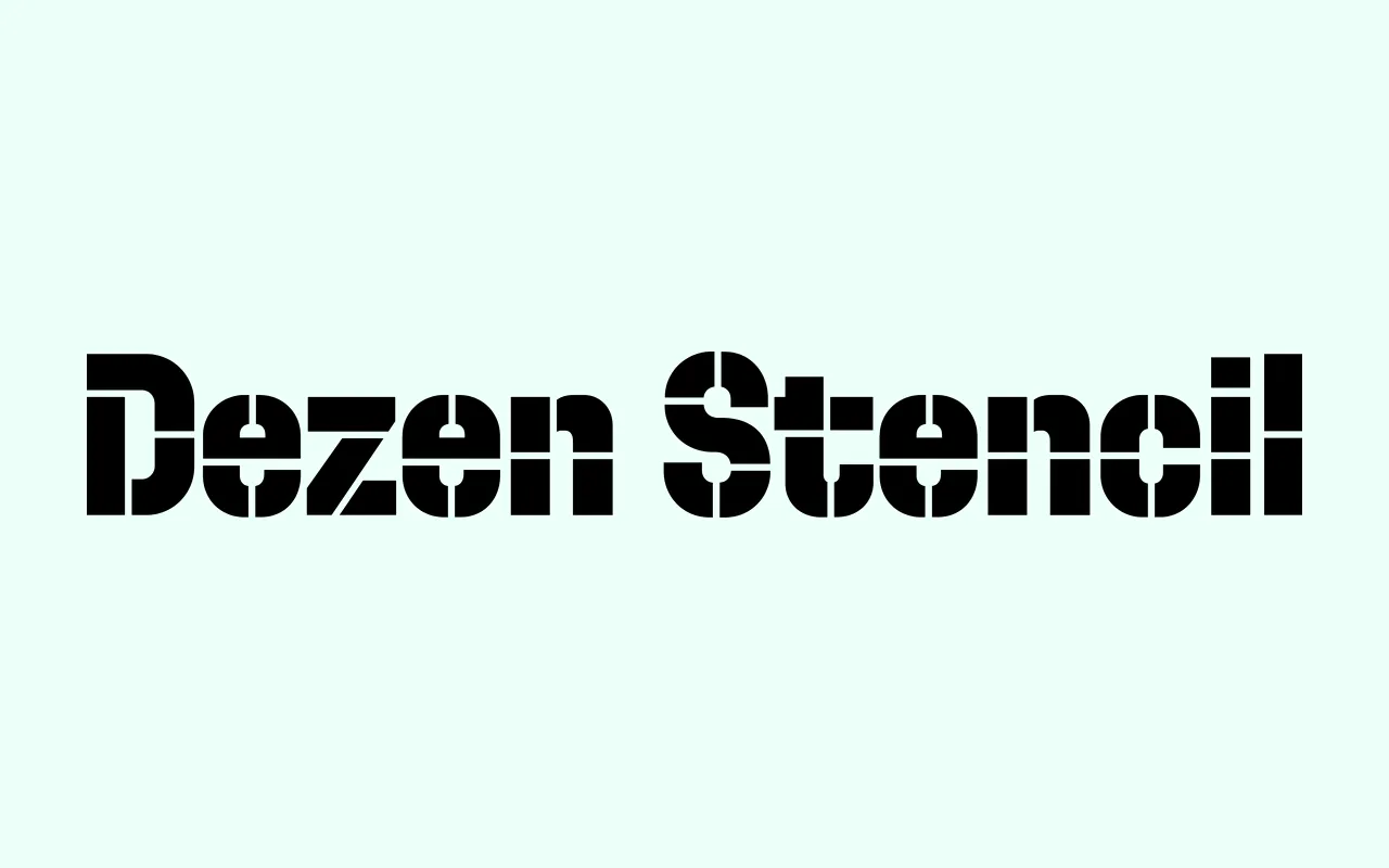 Dezen Stencil specimen from DizajnDesign