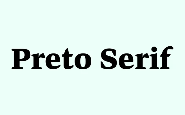 Preto Serif specimen from DizajnDesign